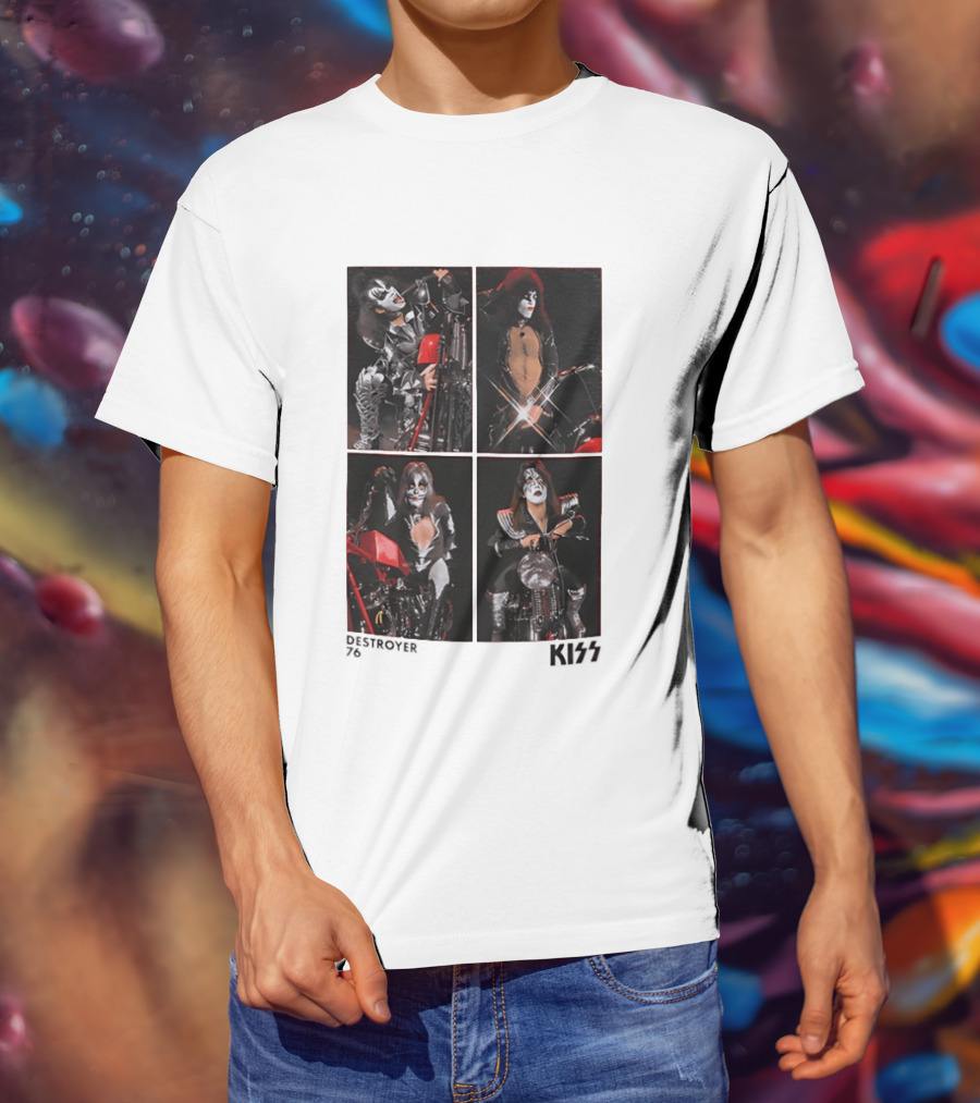 KISS Destroyer 76 Band Members On Motorcycles T-Shirt