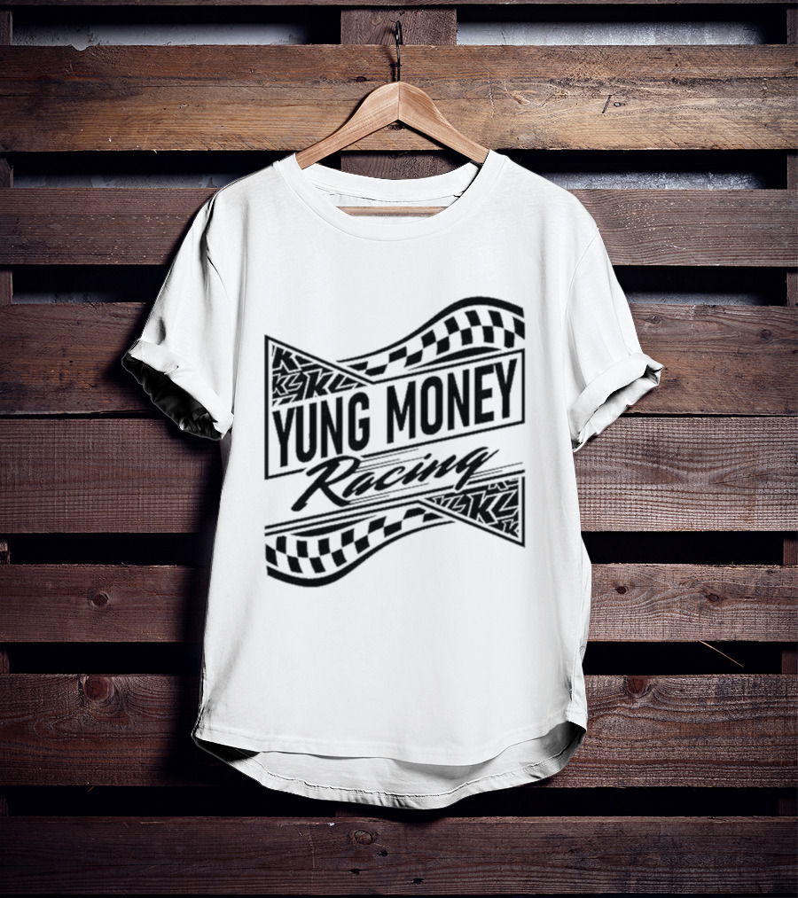 Yung Money Racing Checkered Flag Kyle Larson T-Shirt