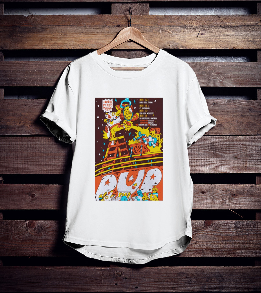 2026 Mexico Tour PUP Foro Indio Tijuana Guadalajara Mexico City Monterrey Show May 7 Headliner Bouncing Souls Mezcales T-Shirt