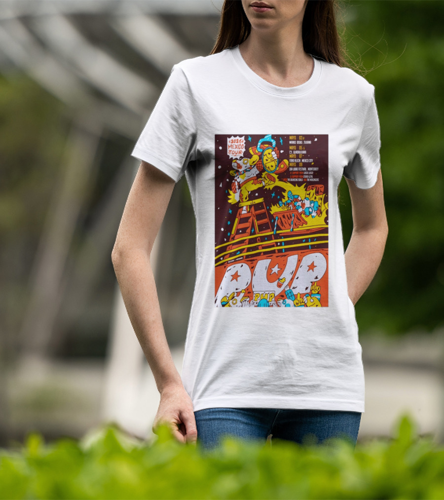 2026 Mexico Tour PUP Foro Indio Tijuana Guadalajara Mexico City Monterrey Show May 7 Headliner Bouncing Souls Mezcales T-Shirt