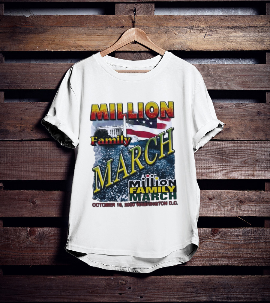 Million Family March October 16 2000 Washington D.C. White House American Flag T-Shirt