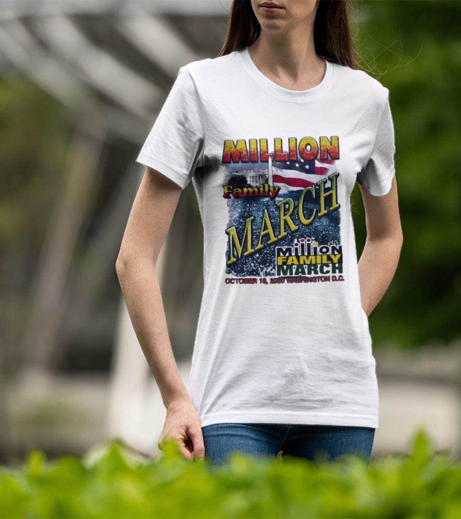 Million Family March October 16 2000 Washington D.C. White House American Flag T-Shirt