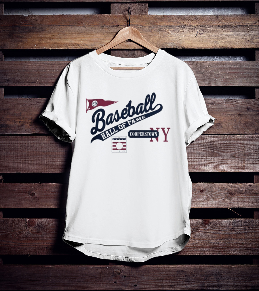 Baseball Hall Of Fame Cooperstown NY Red Pennant T-Shirt