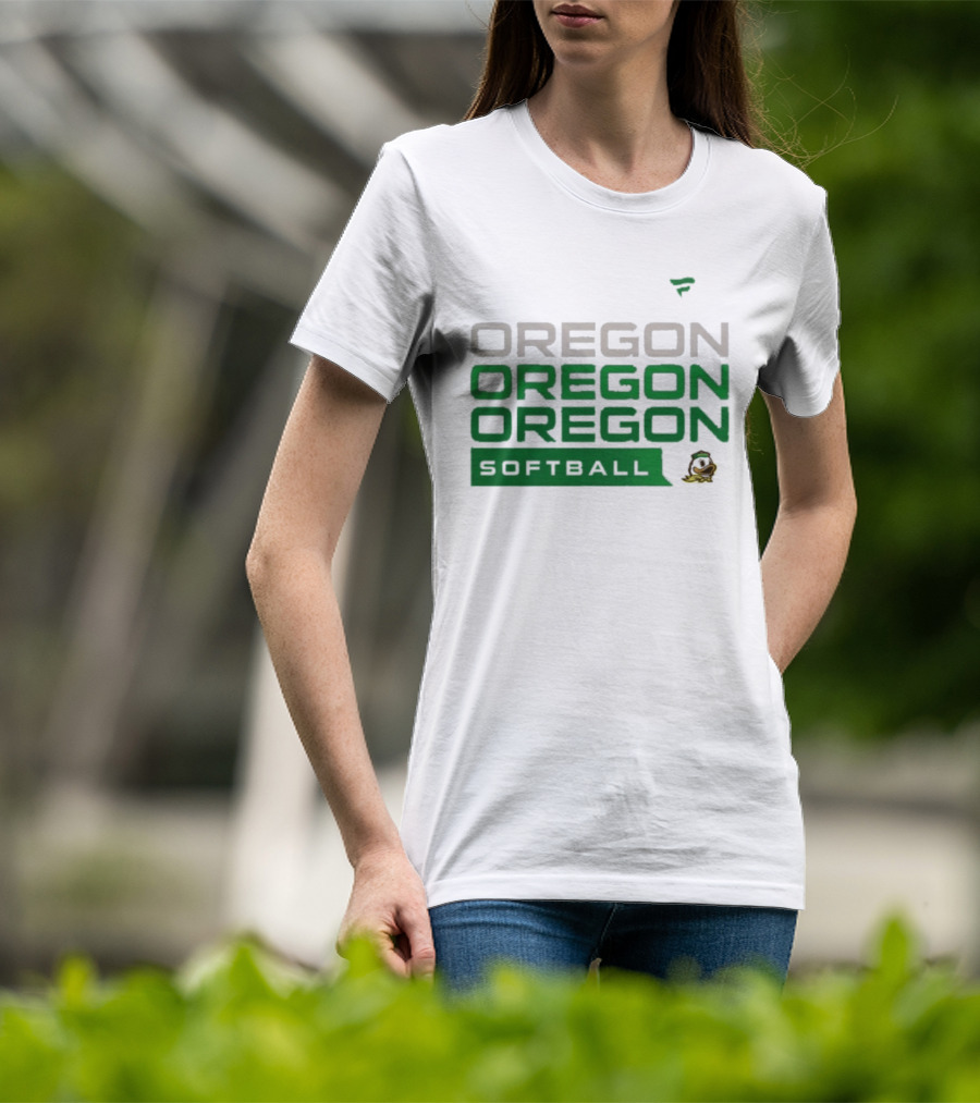 Oregon Ducks Softball Triple Oregon Text Tri Blend T-Shirt