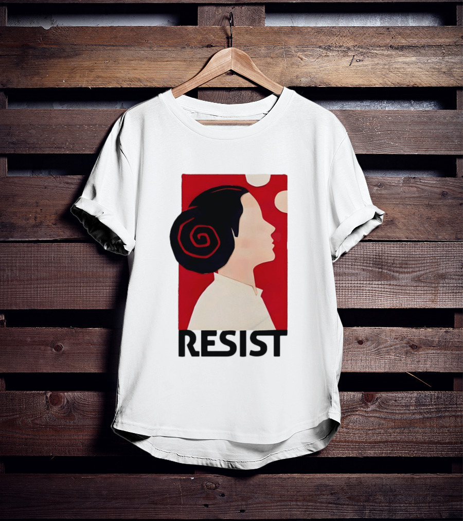 Princess Leia Resist Style Icon With Red And White T-Shirt
