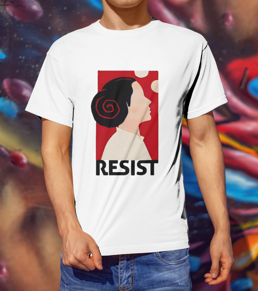 Princess Leia Resist Style Icon With Red And White T-Shirt