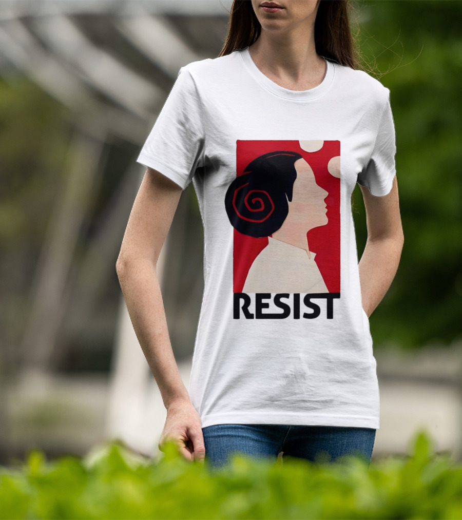 Princess Leia Resist Style Icon With Red And White T-Shirt