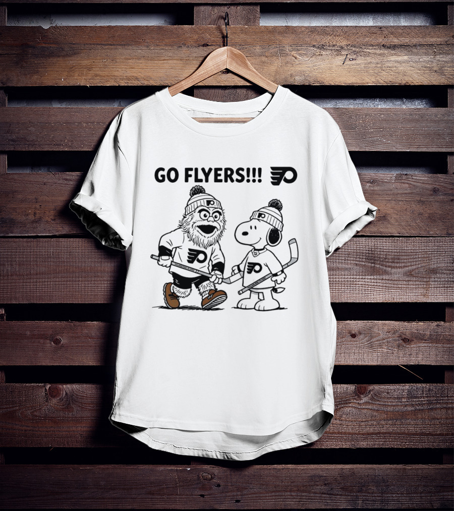Go Flyers Snoopy And Gritty Philadelphia Flyers NHL Hockey Fans T-Shirt