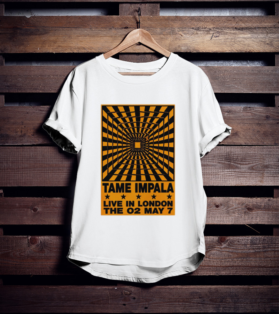 Tame Impala Live In London The O2 May 7 Optical Illusion Concert T-Shirt