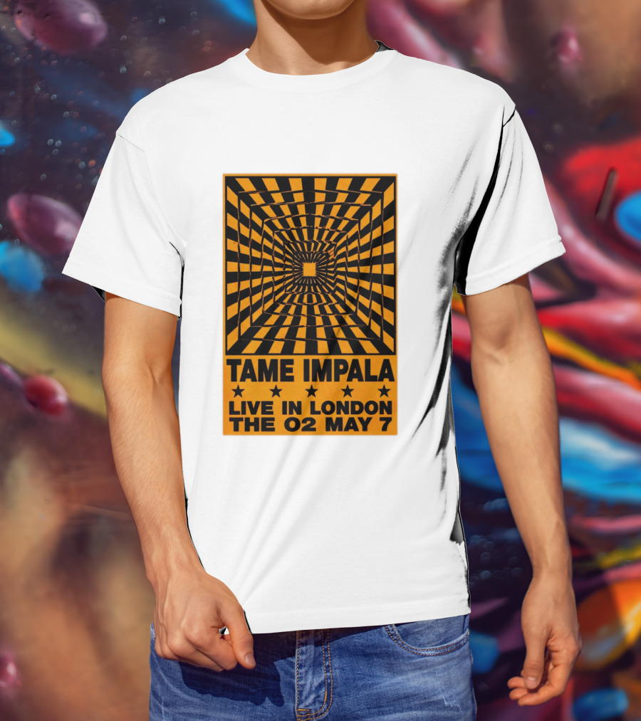 Tame Impala Live In London The O2 May 7 Optical Illusion Concert T-Shirt