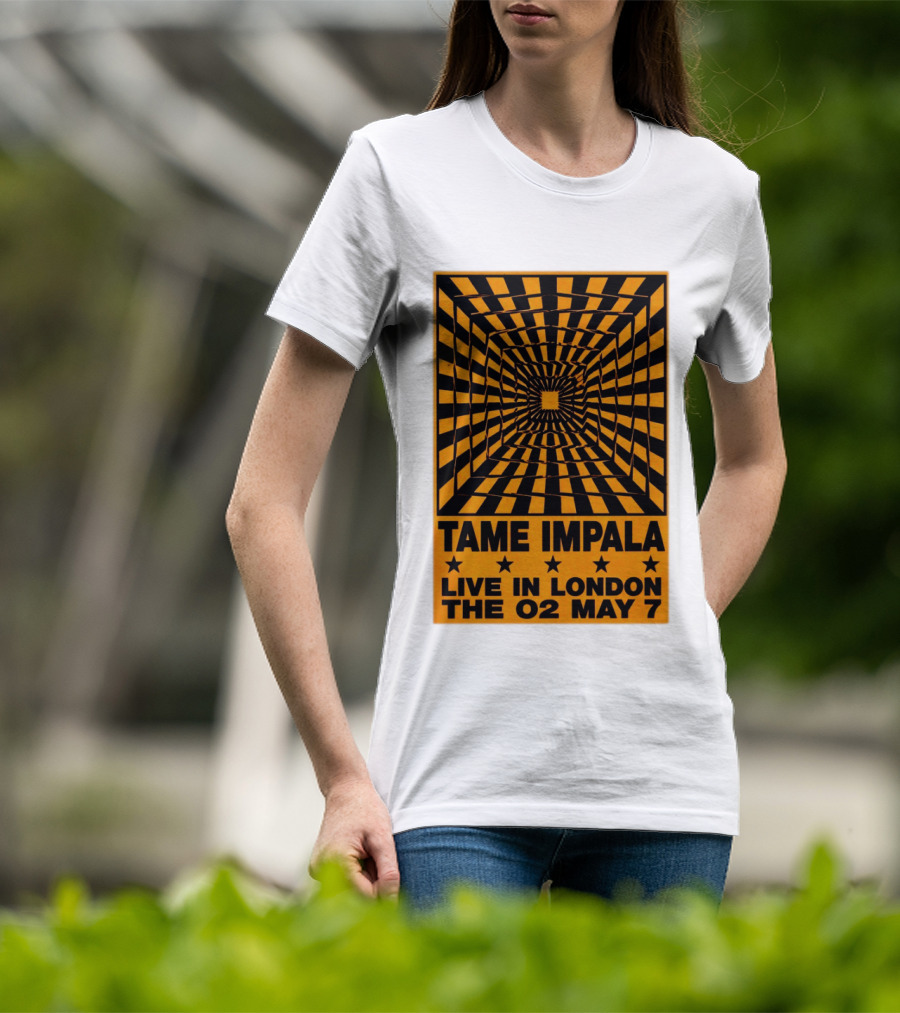 Tame Impala Live In London The O2 May 7 Optical Illusion Concert T-Shirt