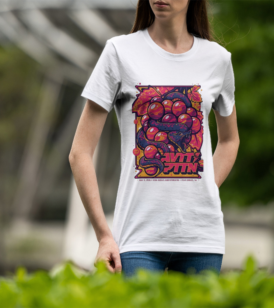 Avett Brothers Paso Robles CA 2026 May 9 Tour Snake Grapes T-Shirt
