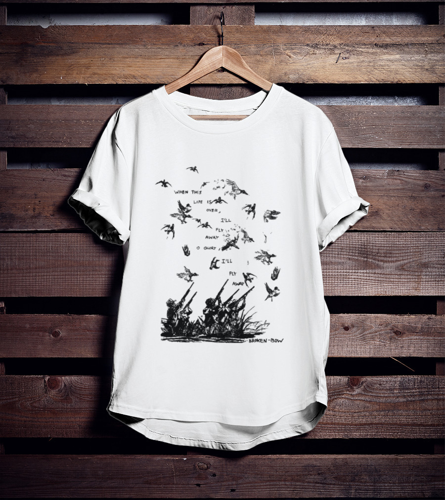 When This Life Is Over I'll Fly Away Glory Bird Silhouette Clouds T-Shirt