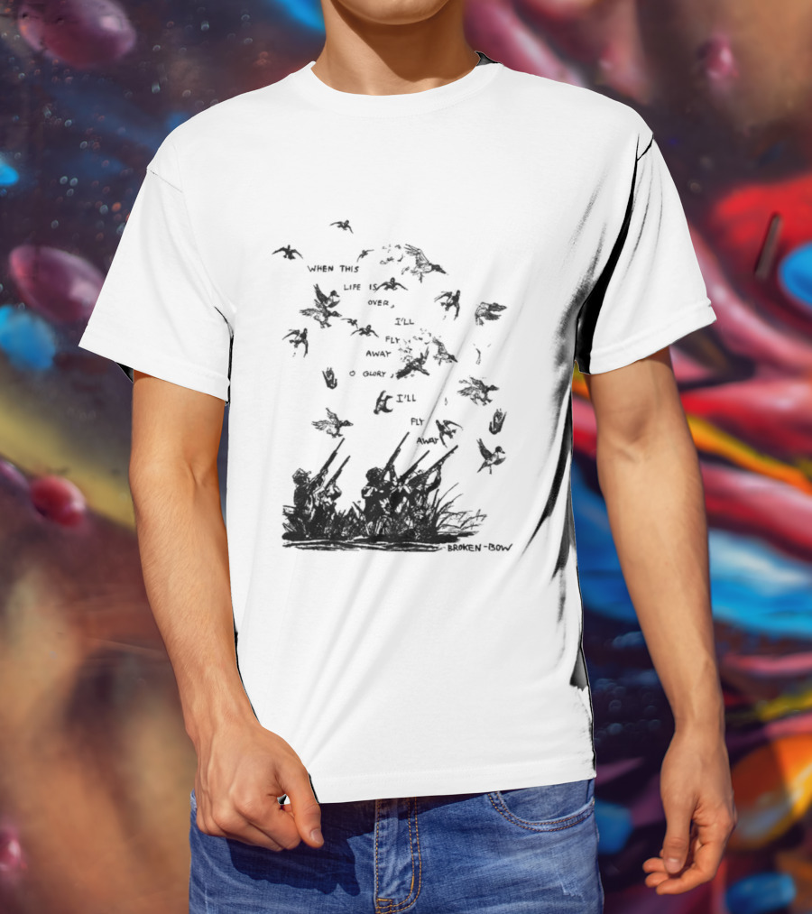 When This Life Is Over I'll Fly Away Glory Bird Silhouette Clouds T-Shirt