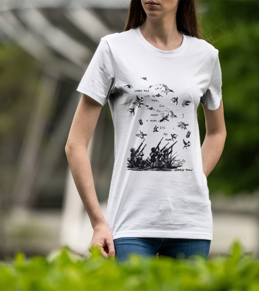 When This Life Is Over I'll Fly Away Glory Bird Silhouette Clouds T-Shirt