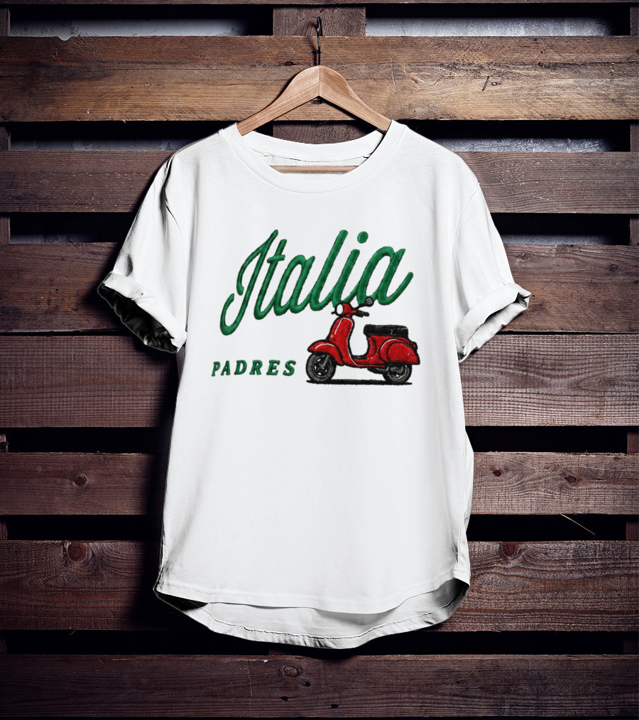 Italia Padres Red Scooter 2026 Italian Heritage Celebration Night Hat T-Shirt