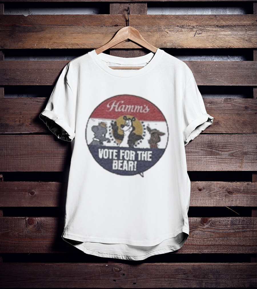 Hamms Vote For The Bear Barn Owl Seattle Faded Ringer T-Shirt