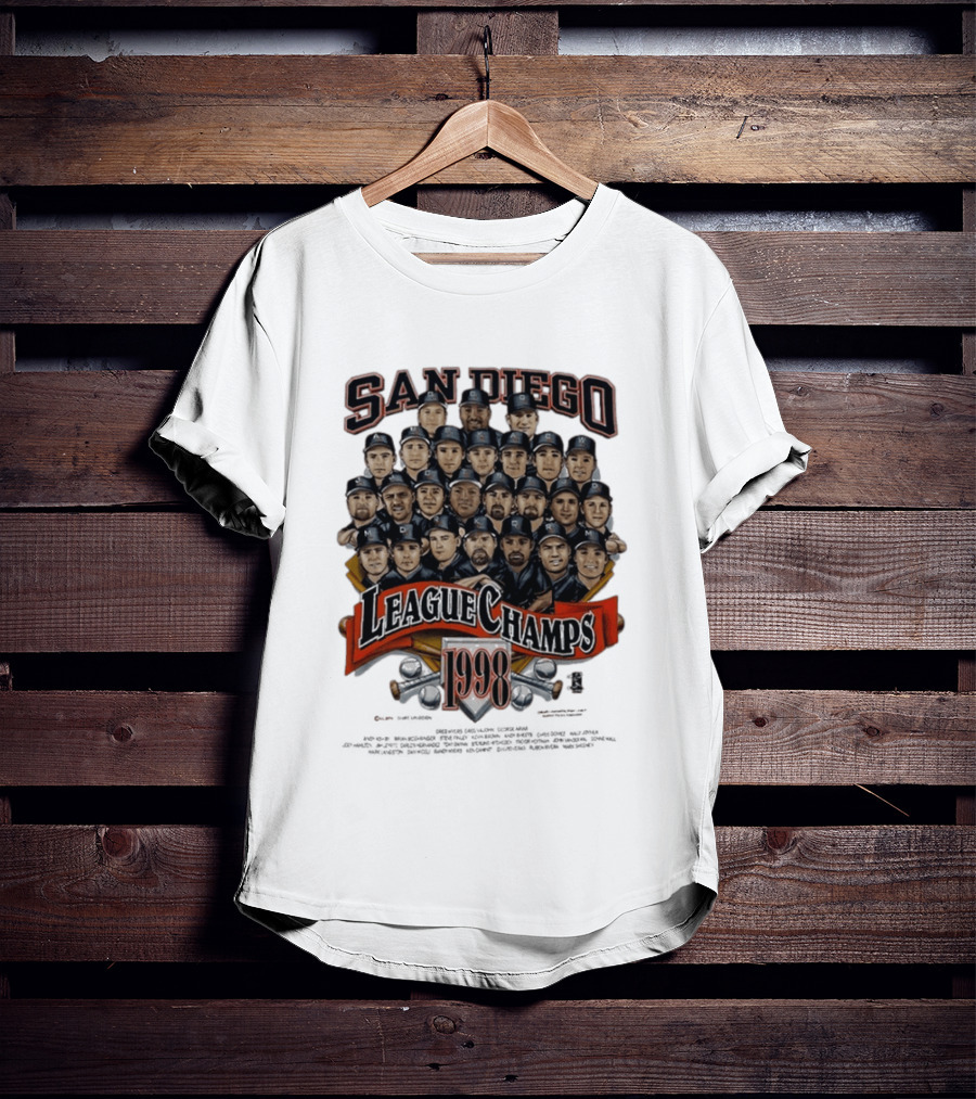 San Diego Padres 1998 League Champs Legends Team Montage T-Shirt