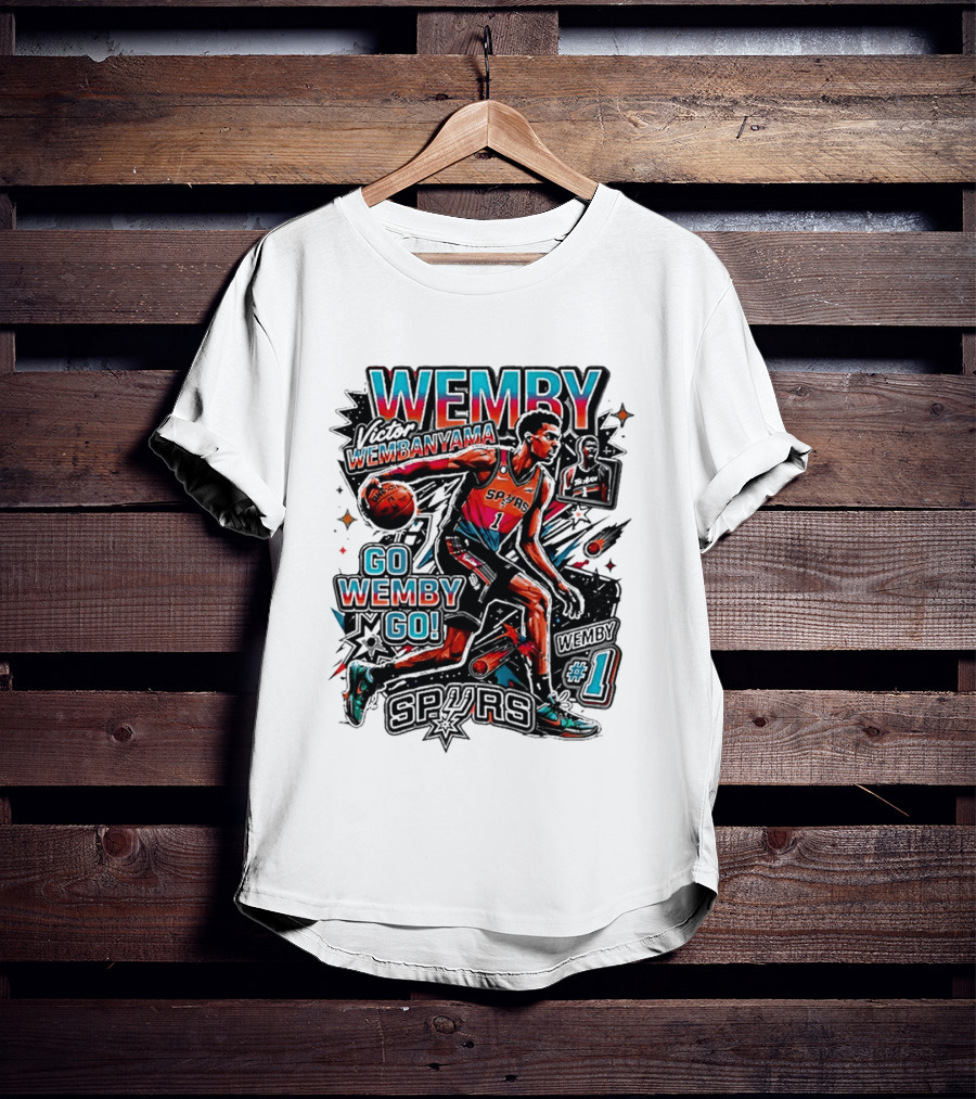 Victor Wembanyama Spurs Go Wemby Go Basketball Number 1 T-Shirt