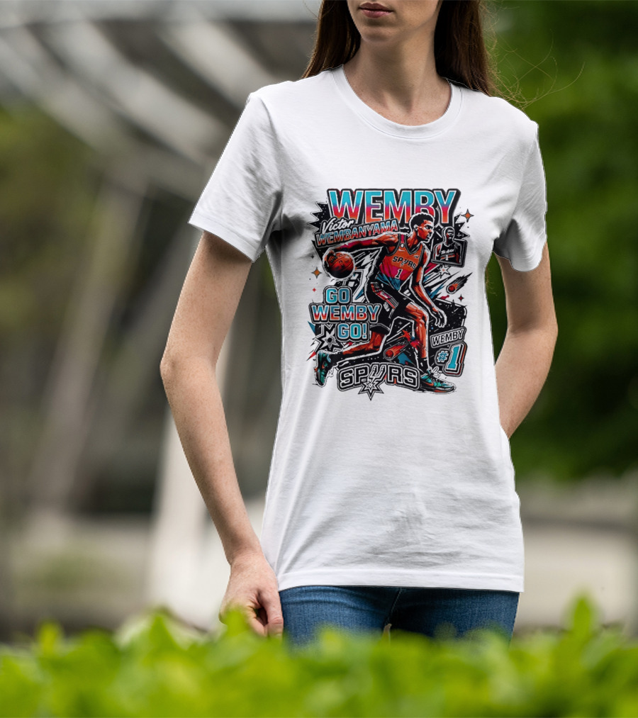 Victor Wembanyama Spurs Go Wemby Go Basketball Number 1 T-Shirt