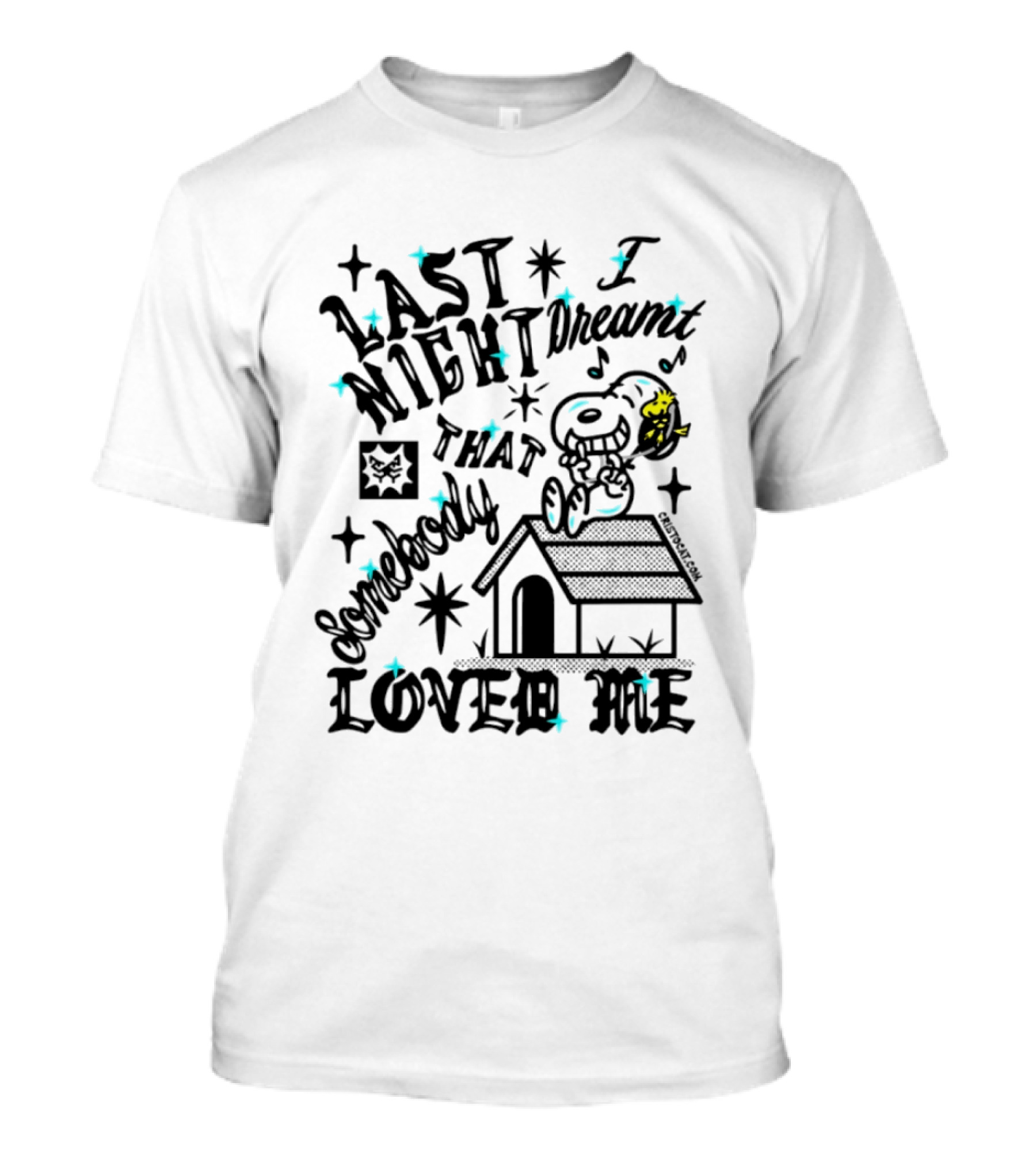 Snoopy Woodstock Last Night I Dreamt That Somebody Loved Me T-Shirt
