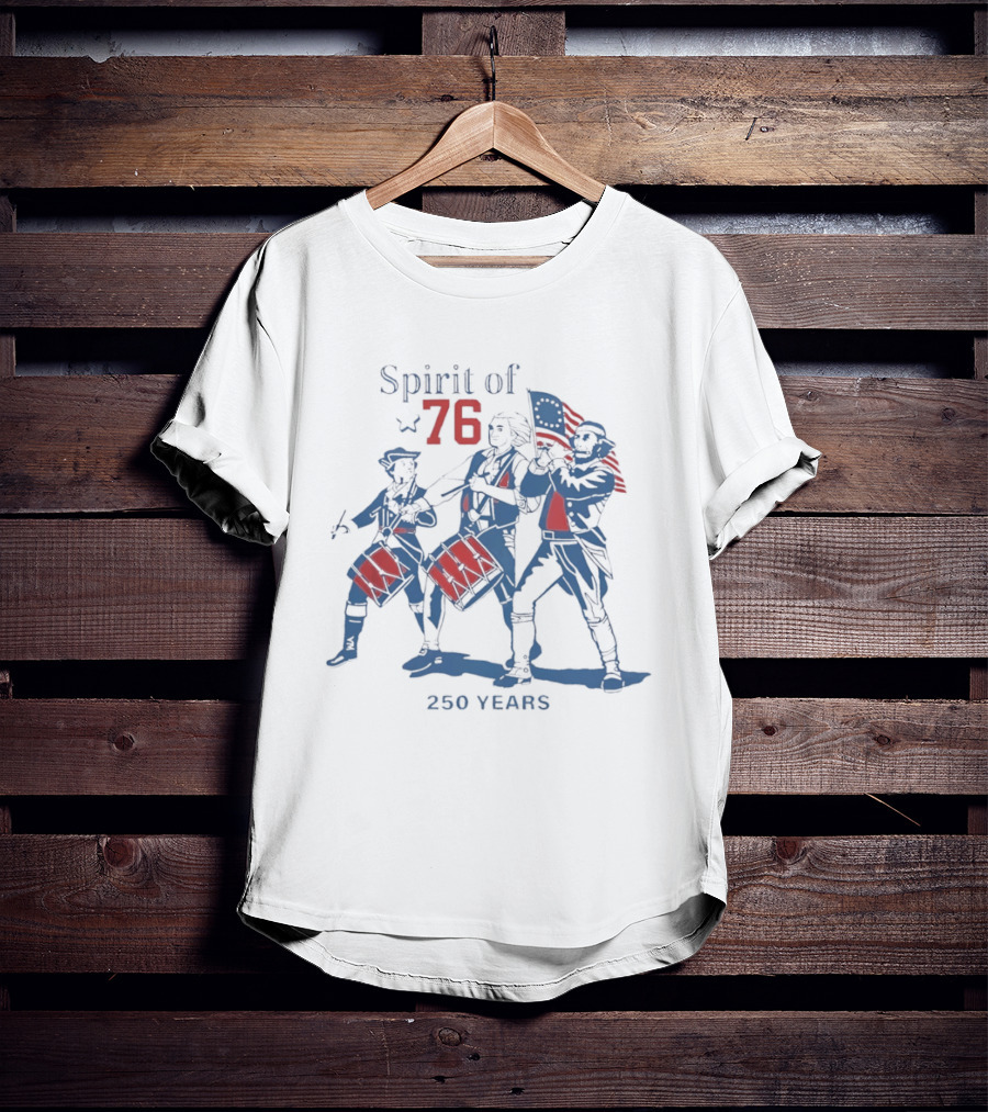Spirit Of 76 250 Years Patriots American Flag Drummer Trio T-Shirt