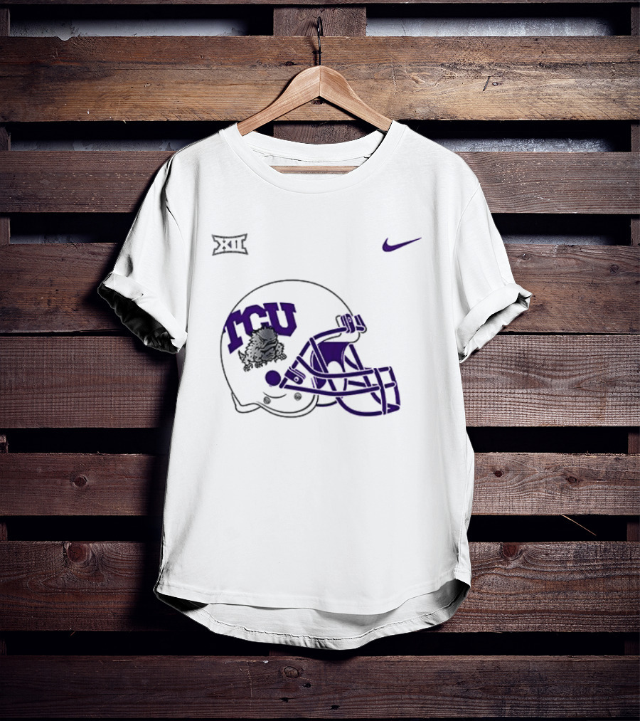 TCU Horned Frogs Football Helmet Nike Big 12 Conference T-Shirt