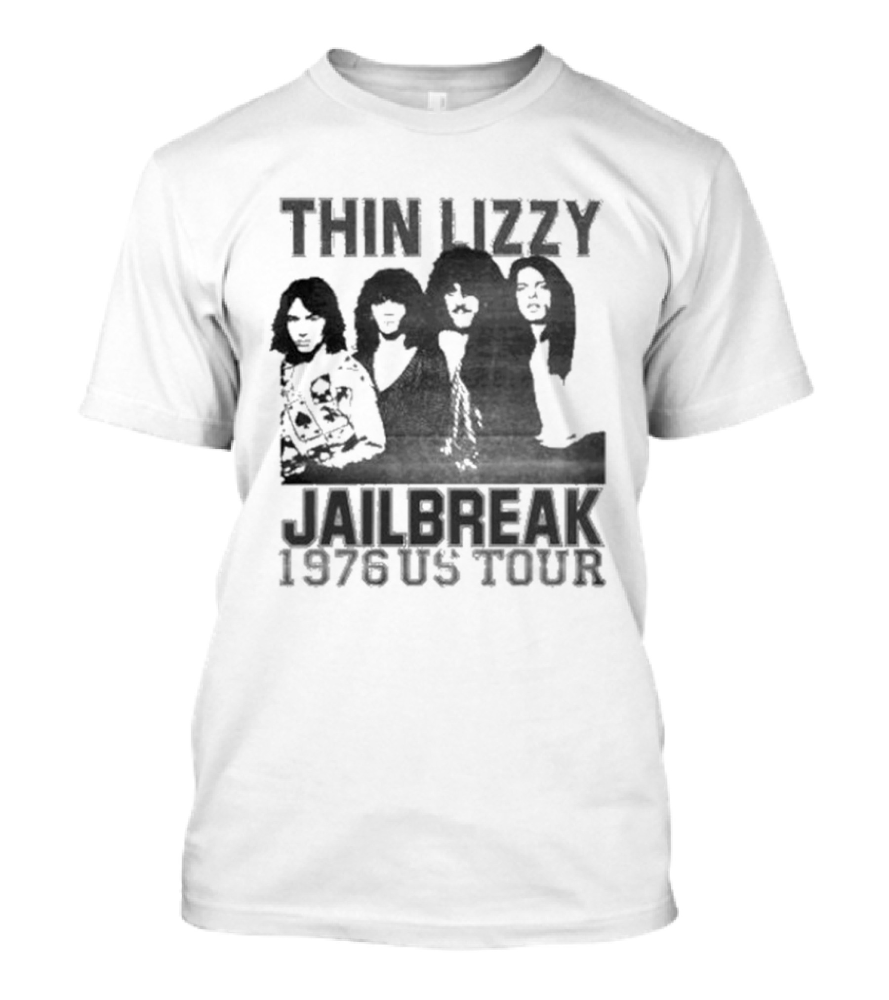 Thin Lizzy Jailbreak 1976 US Tour Classic Rock Band Merch T-Shirt