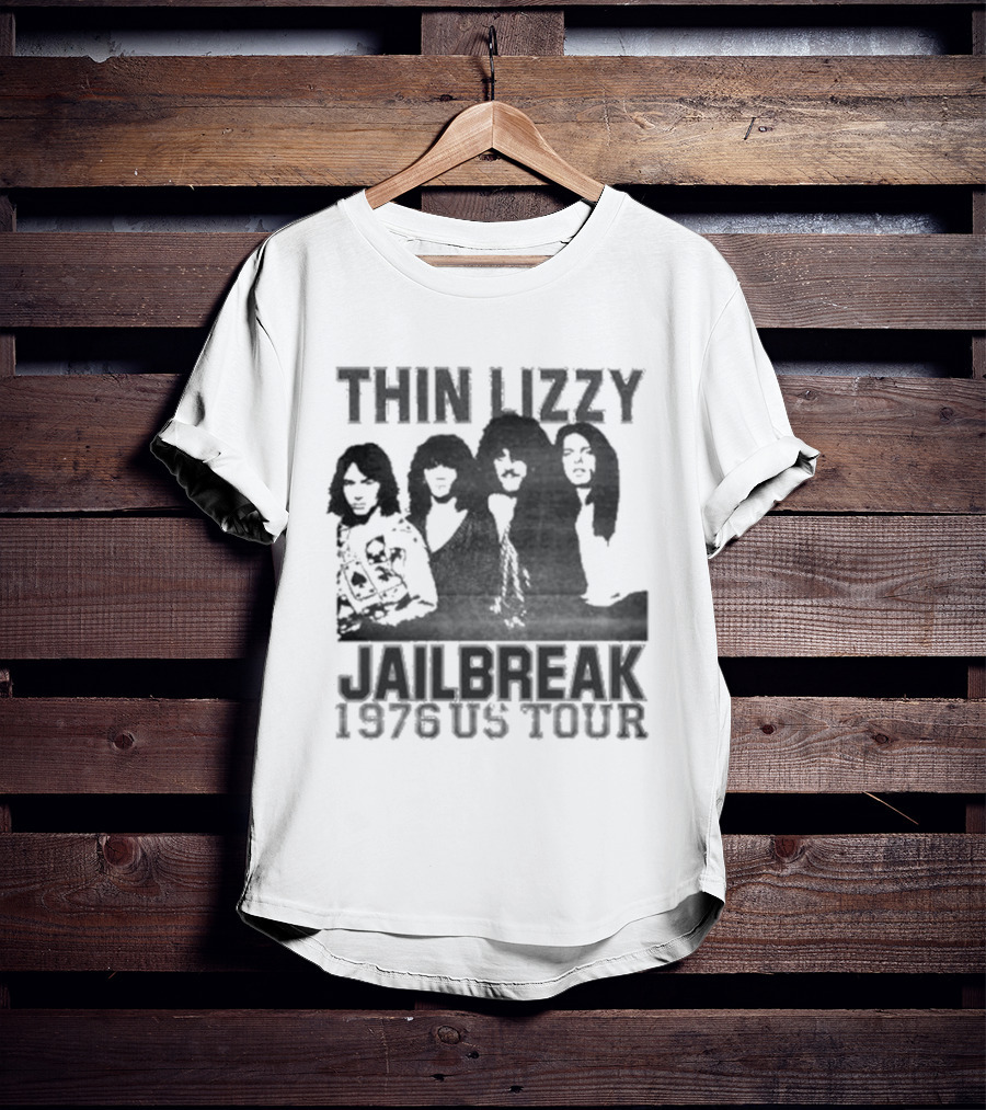 Thin Lizzy Jailbreak 1976 US Tour Classic Rock Band Merch T-Shirt