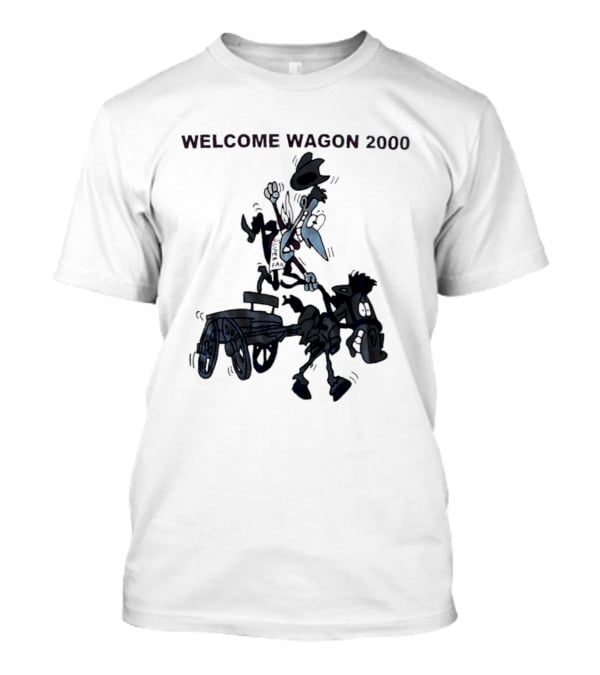 Welcome Wagon 2000 Cartoon Cowboy On A Horse T-Shirt