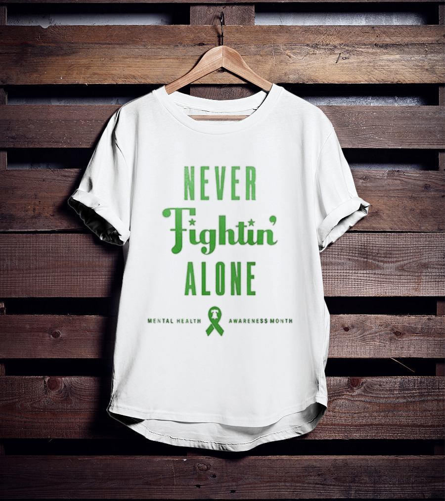 Philadelphia Phillies Never Fightin' Alone Mental Health Awareness Strikeout Stigma T-Shirt