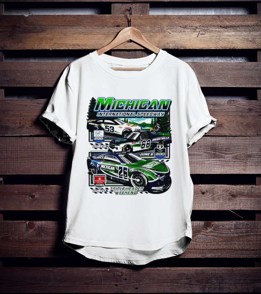 2026 Michigan International Speedway June 16 Race With Cars 58 And 88 T-Shirt
