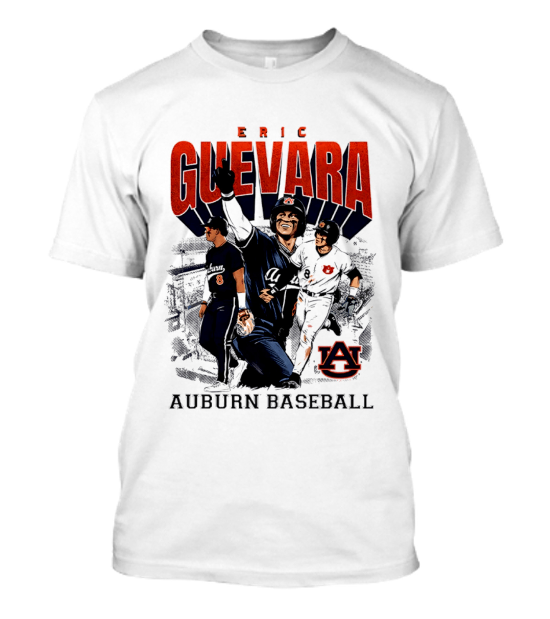 Eric Guevara Auburn Baseball Tigers Skyline T-Shirt