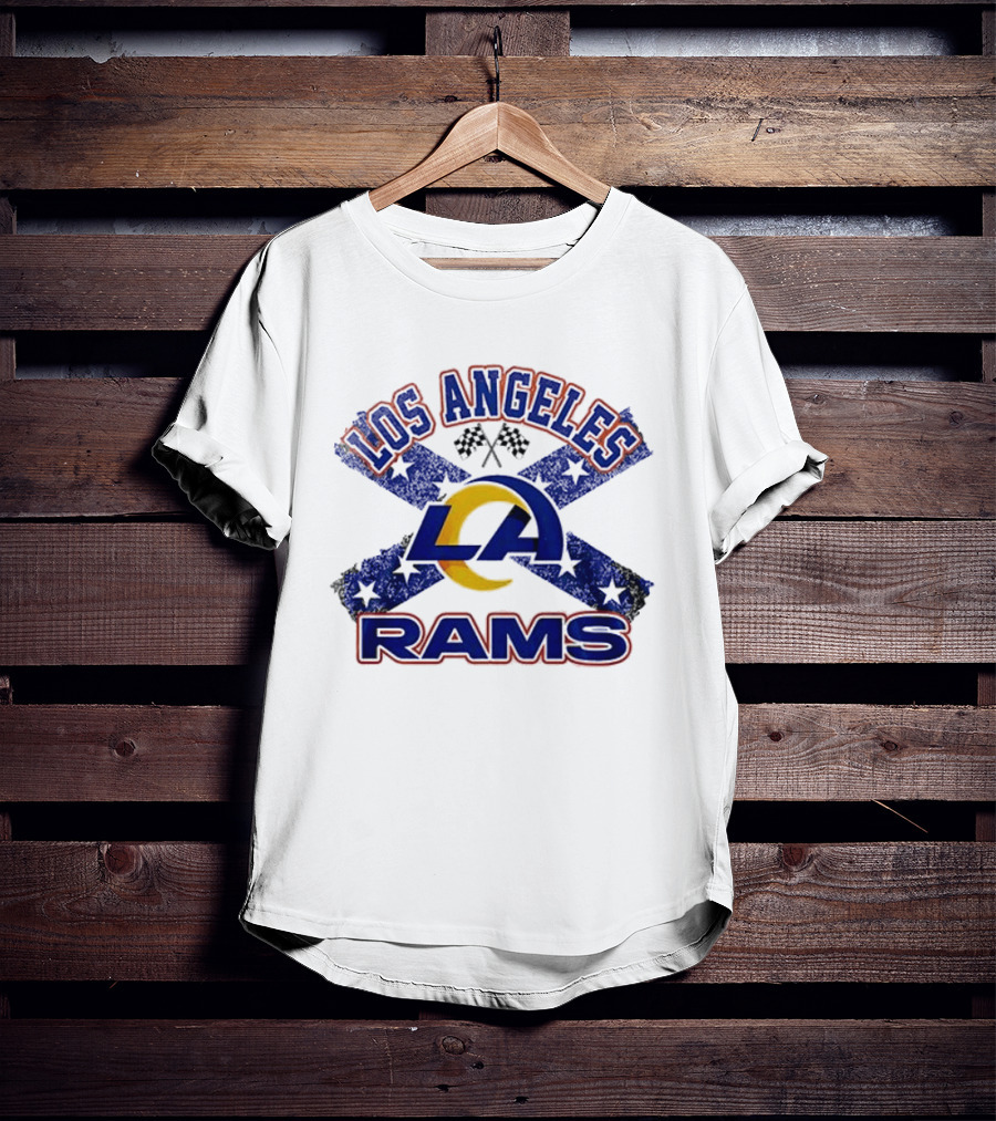 Los Angeles Rams LA Dukes Of Hazzard Crossed Flags T-Shirt