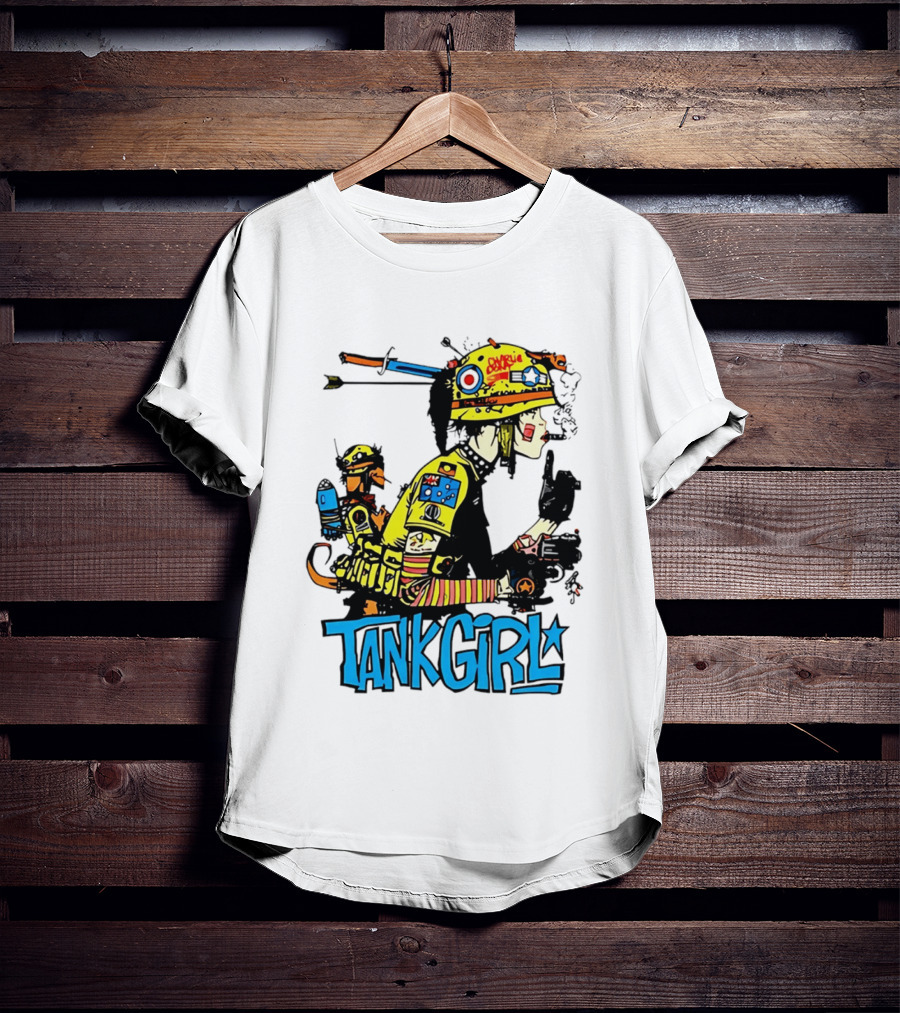 Tank Girl Vol 2 Comic Graphic With Booga And Classic Helmet T-Shirt