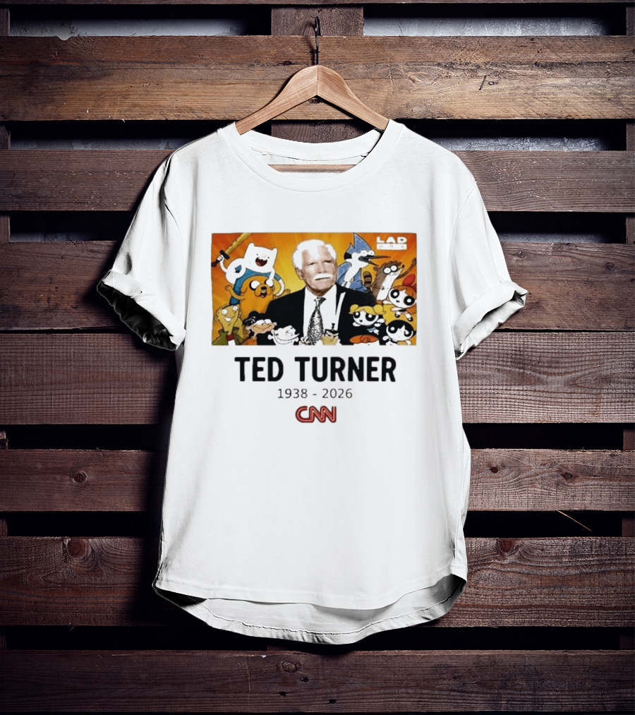Ted Turner 1938 2026 Cartoon Network Characters CNN Meme T-Shirt