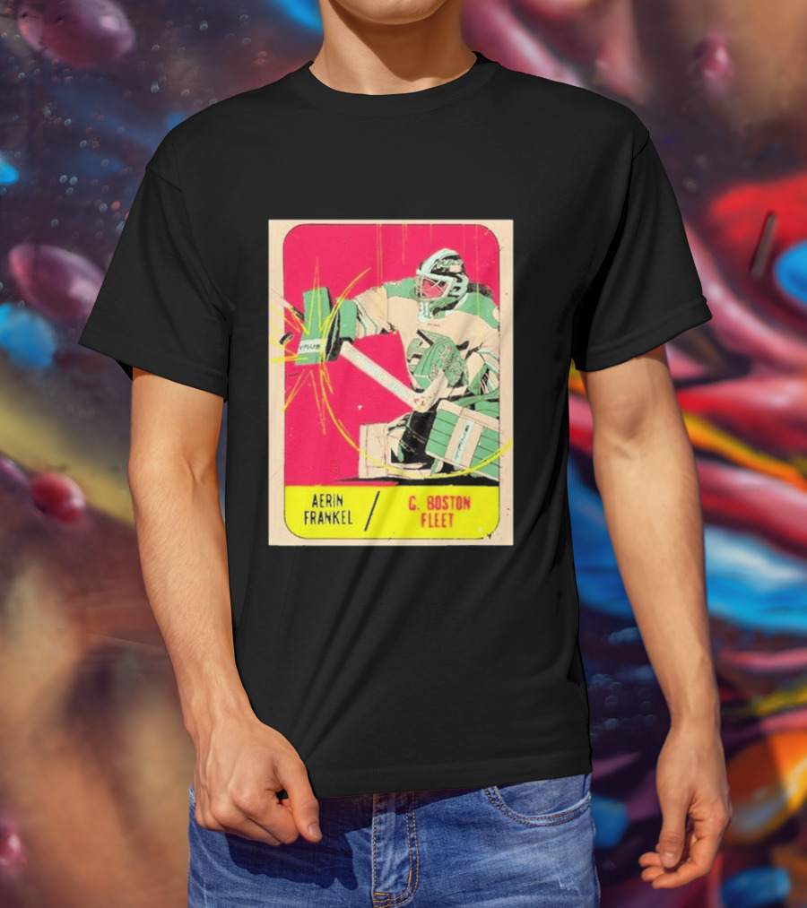 Aerin Frankel C. Boston Fleet Goalie Vintage Style Hockey Card T-Shirt