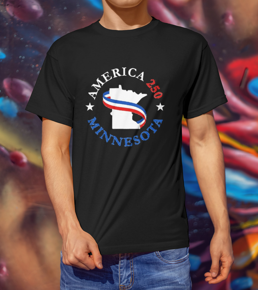 America 250 Minnesota State Celebration Patriot Stars T-Shirt