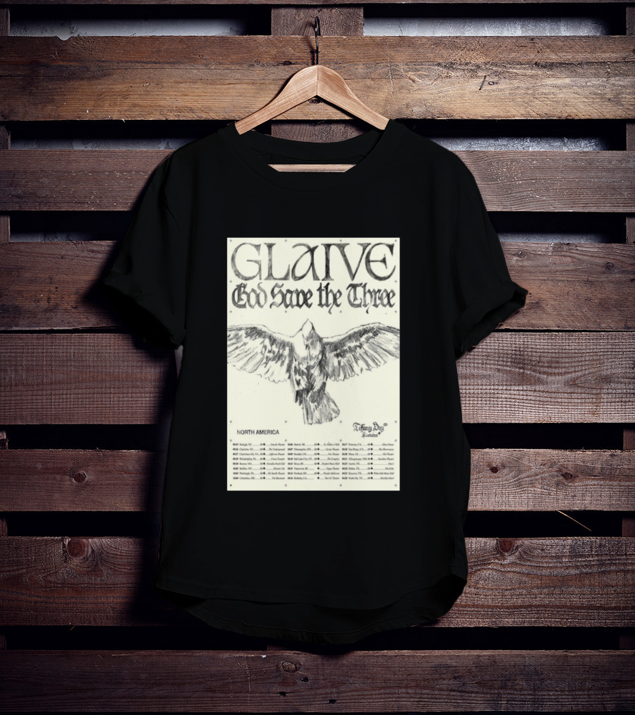Glaive God Save The Three North America Tour 2026 Tiffany Day T-Shirt