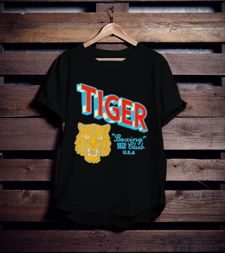 Tiger Boxing Club Estd 2026 USA Tiger Head Logo Sports Team T-Shirt