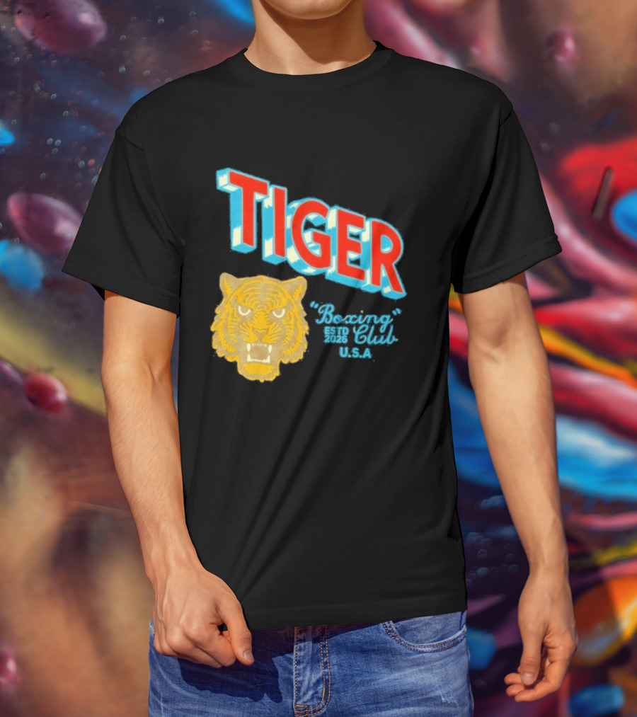Tiger Boxing Club Estd 2026 USA Tiger Head Logo Sports Team T-Shirt
