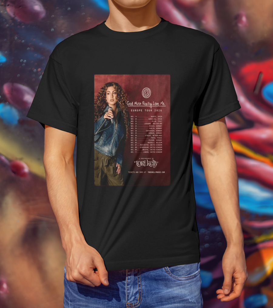 Tori Kelly Europe Tour 2026 God Must Really Love Me Concert Dates T-Shirt