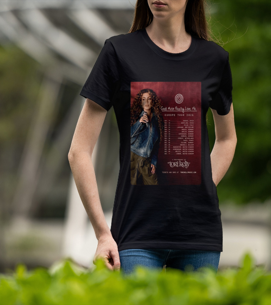 Tori Kelly Europe Tour 2026 God Must Really Love Me Concert Dates T-Shirt