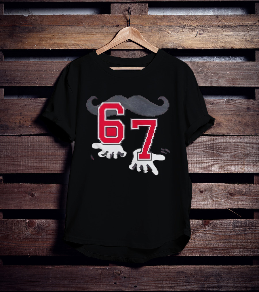 Cincinnati Reds 67 Beard Meme Moustache Hands T-Shirt