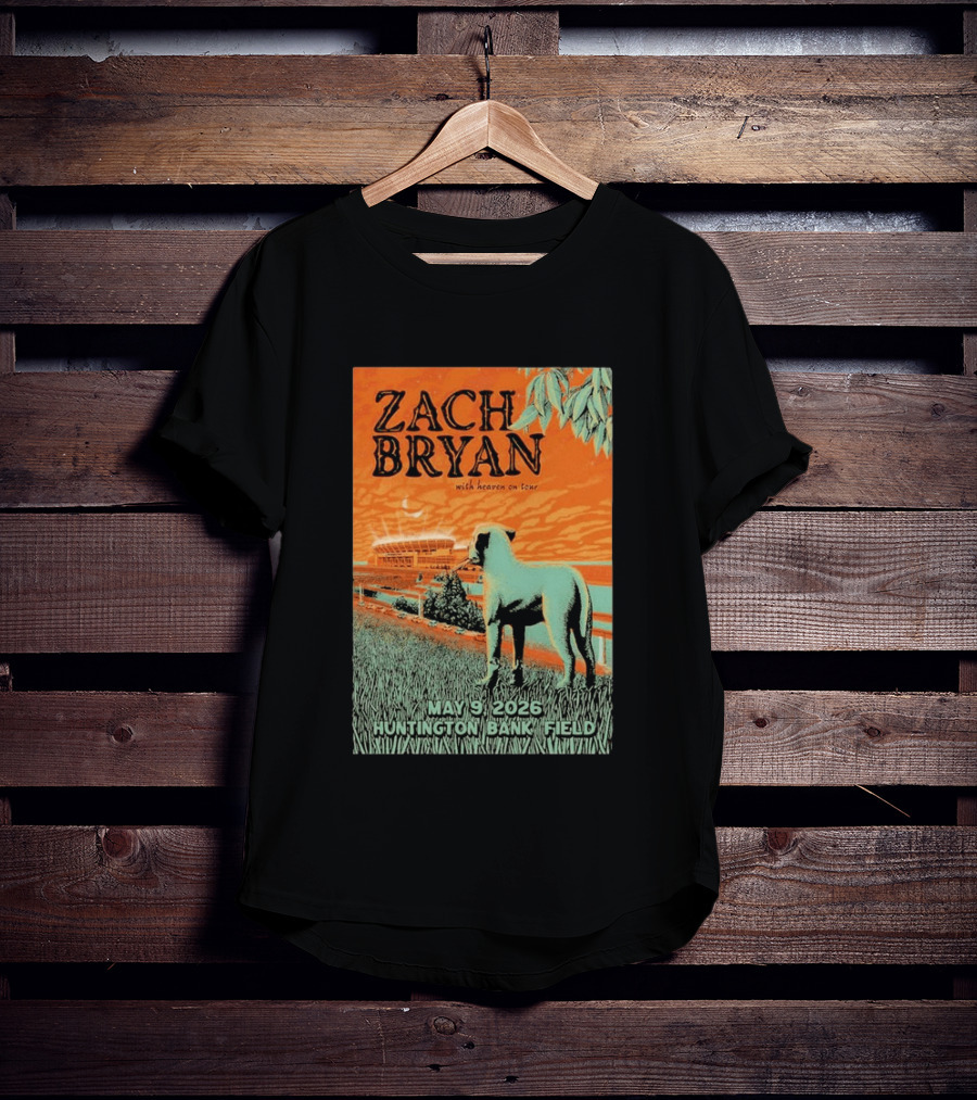 Zach Bryan Huntington Bank Field May 9 2026 With Heaven On Tour T-Shirt