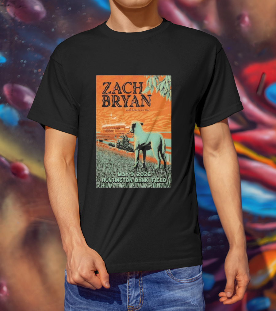 Zach Bryan Huntington Bank Field May 9 2026 With Heaven On Tour T-Shirt