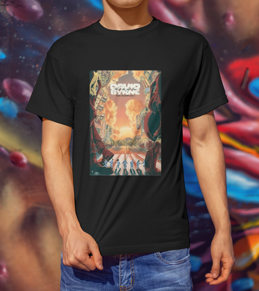 David Byrne Who Is The Sky North American Tour 2026 Vintage Retro Cityscape T-Shirt
