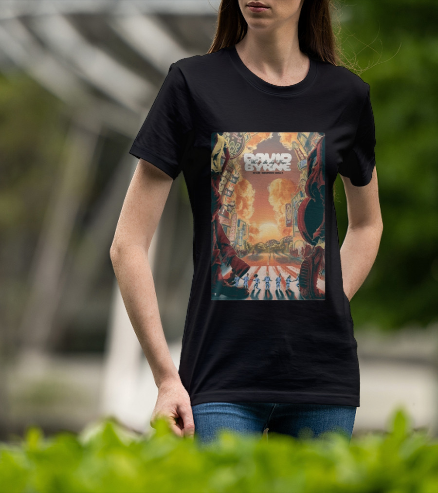 David Byrne Who Is The Sky North American Tour 2026 Vintage Retro Cityscape T-Shirt