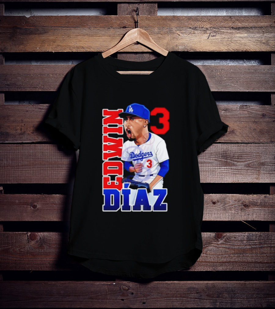Los Angeles Dodgers Edwin Díaz Number 3 MLB Baseball 2026 T-Shirt