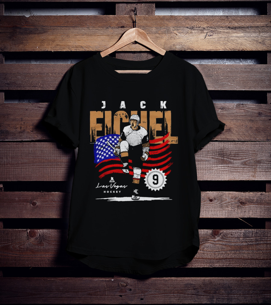 Jack Eichel American Flag Las Vegas Hockey 9 T-Shirt